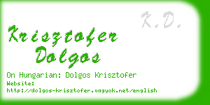 krisztofer dolgos business card